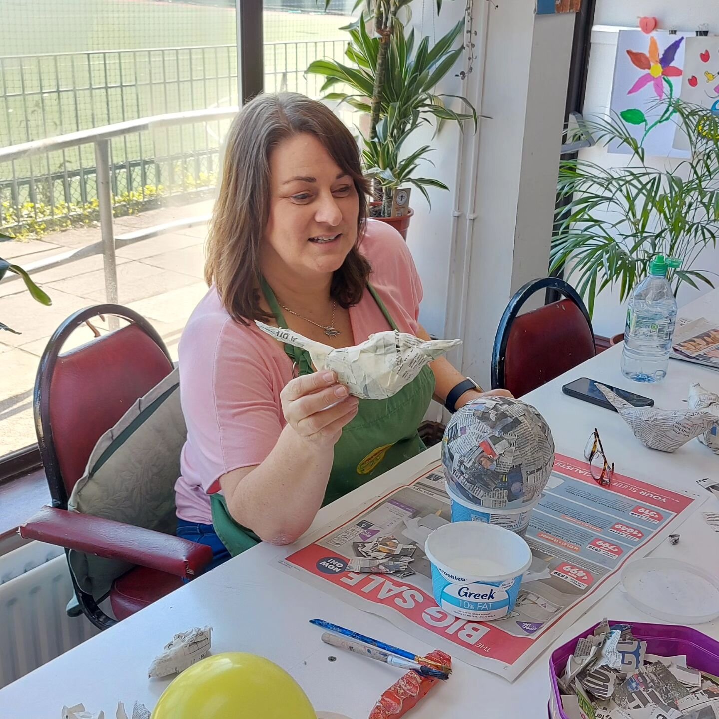 Some of the Art and Crafts group trying Papier M&acirc;ch&eacute; this morning. 

#disabilitysupport #bray #wicklow #communitysupport