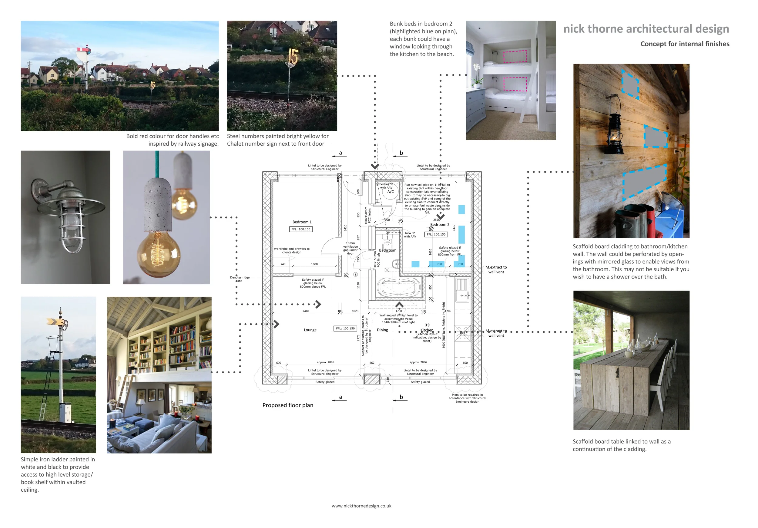 Mood board for interior design, tactile weathered materials.