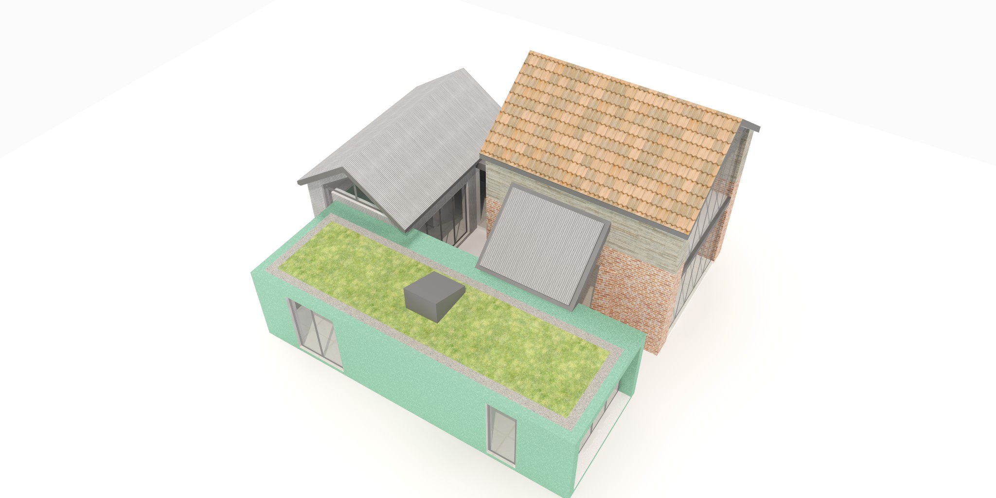 Wild flower roof and solar thermal panels