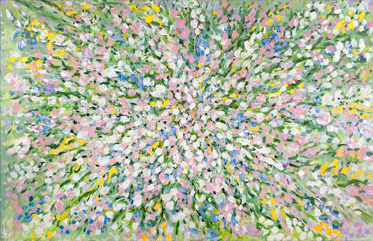 “The Sprimg’. Oil, Acrylic on Canvas. 160 x 100cm
