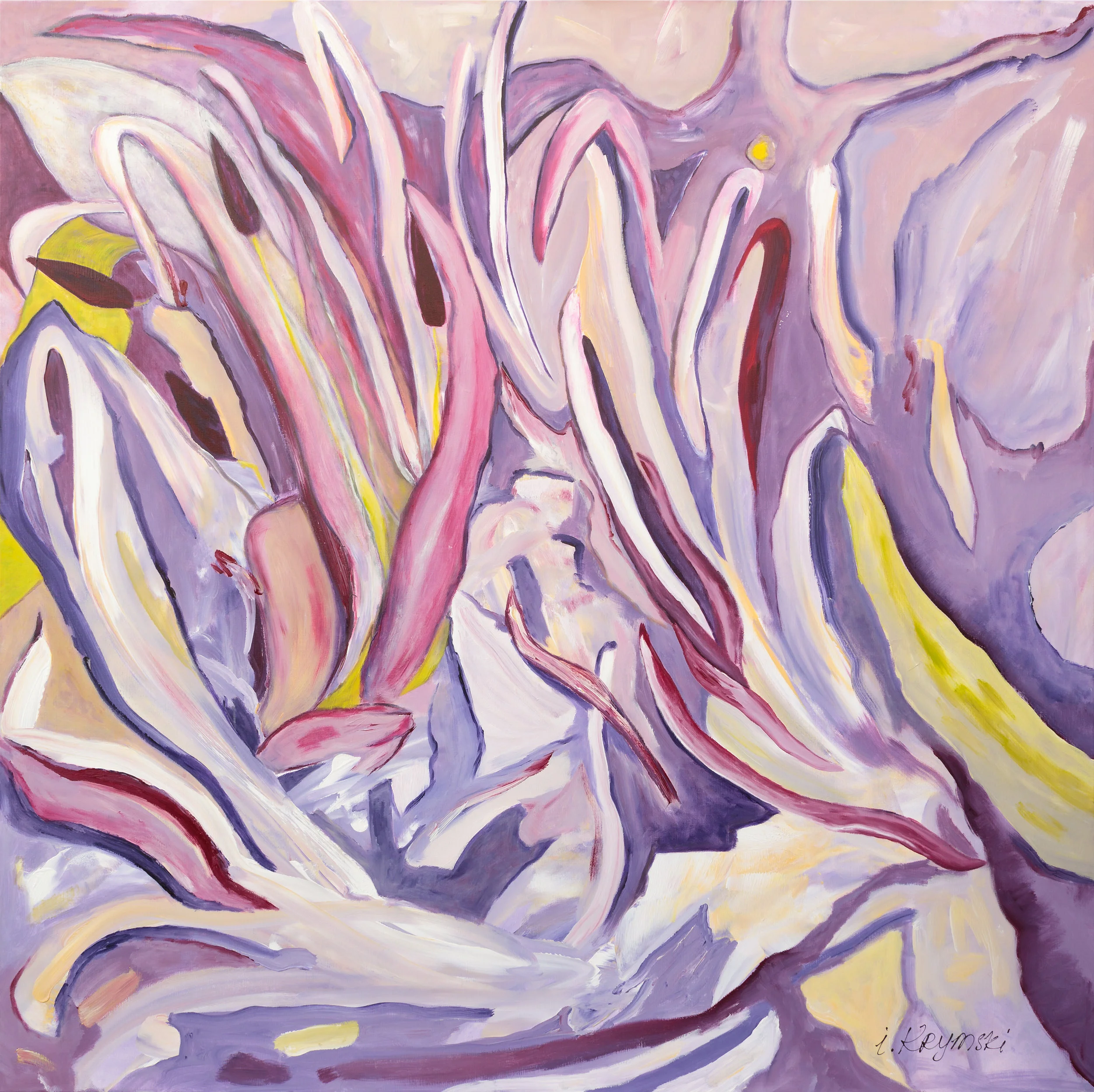 ‘Untitled Story”. Mixed media, Oil, Acrylic On Canvas 200 x 200cm