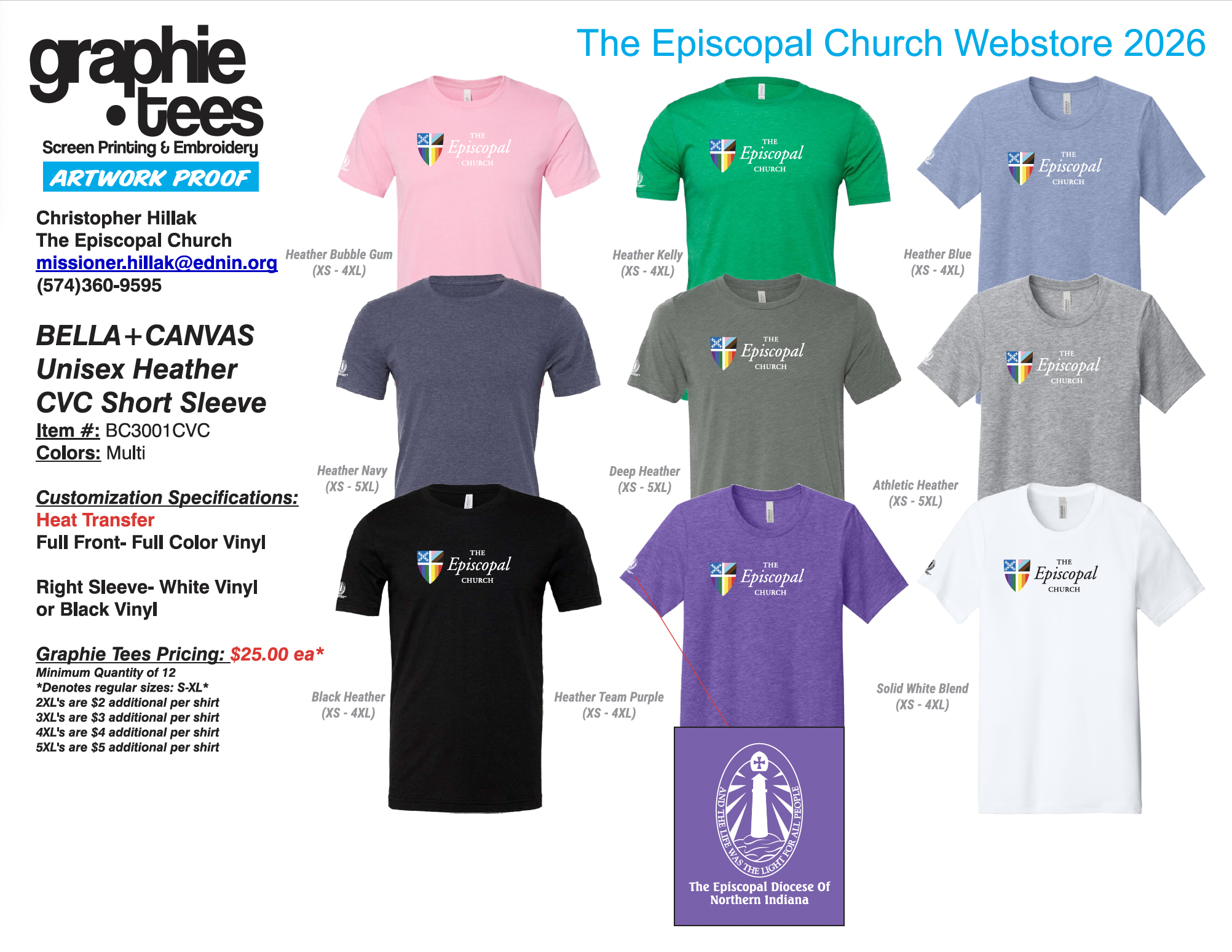 The Episcopal Church Pride Shield Tshirts and Hats