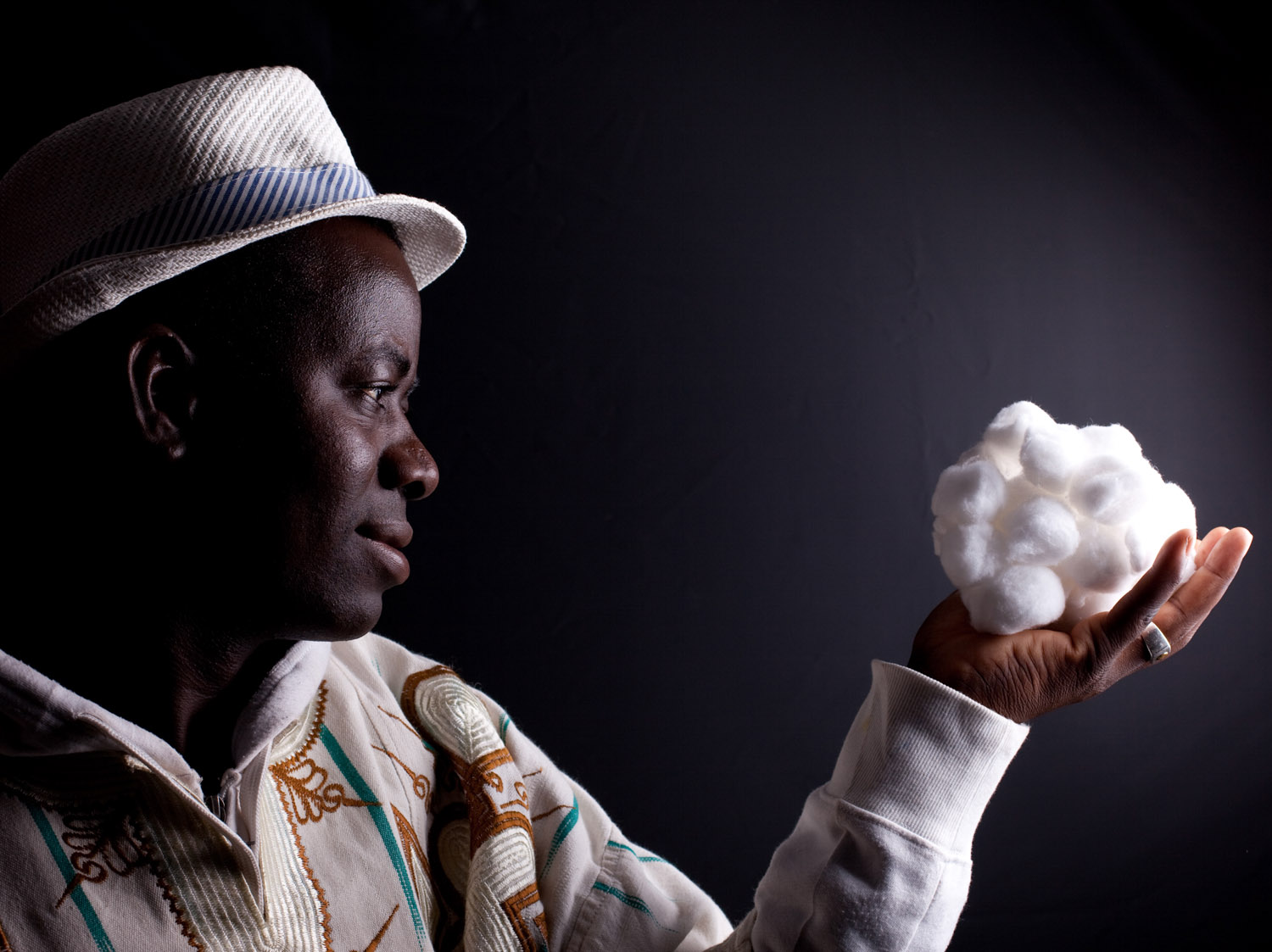 portrait farmer with cotton