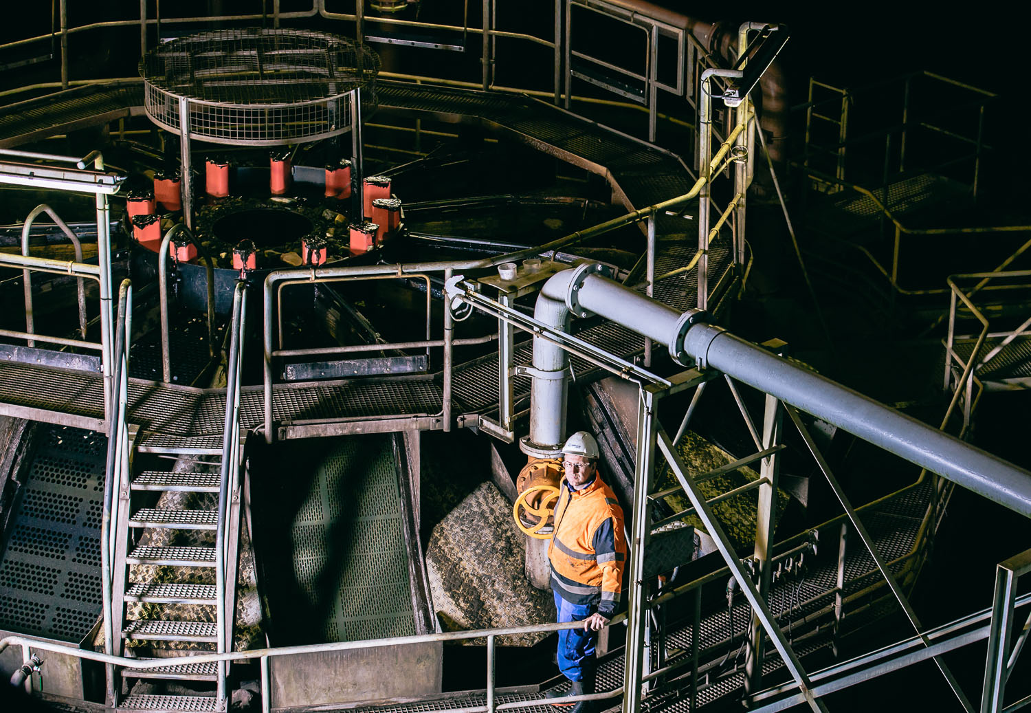 industrial night portrait wide