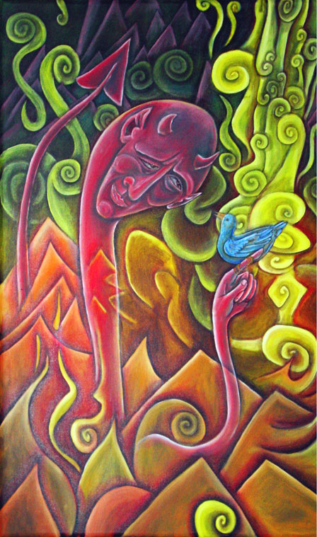 The Devil and the Bluebird, 2004, Oil on canvas