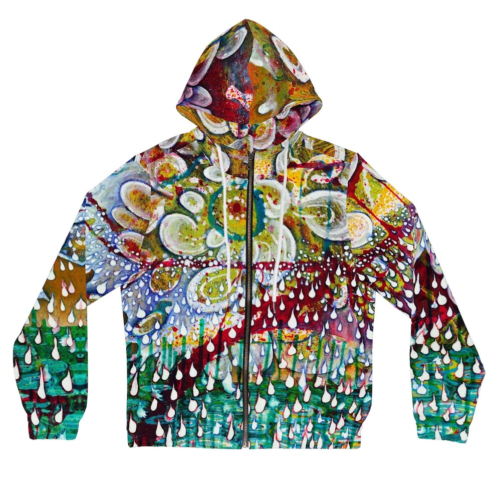 Acid Rain - Women’s Full-Zip Hoodie (AOP) —