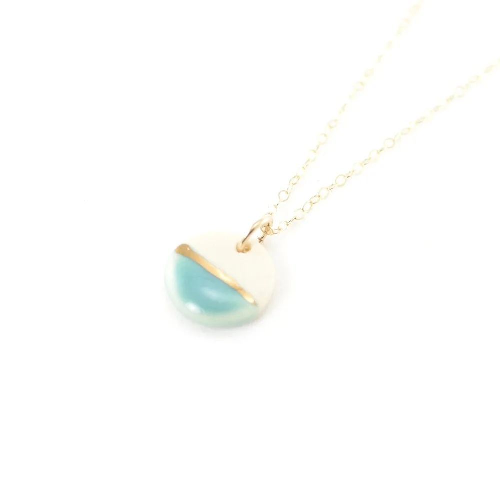 ZOË COMINGS tiny pebble necklace, teal:gold line.jpg
