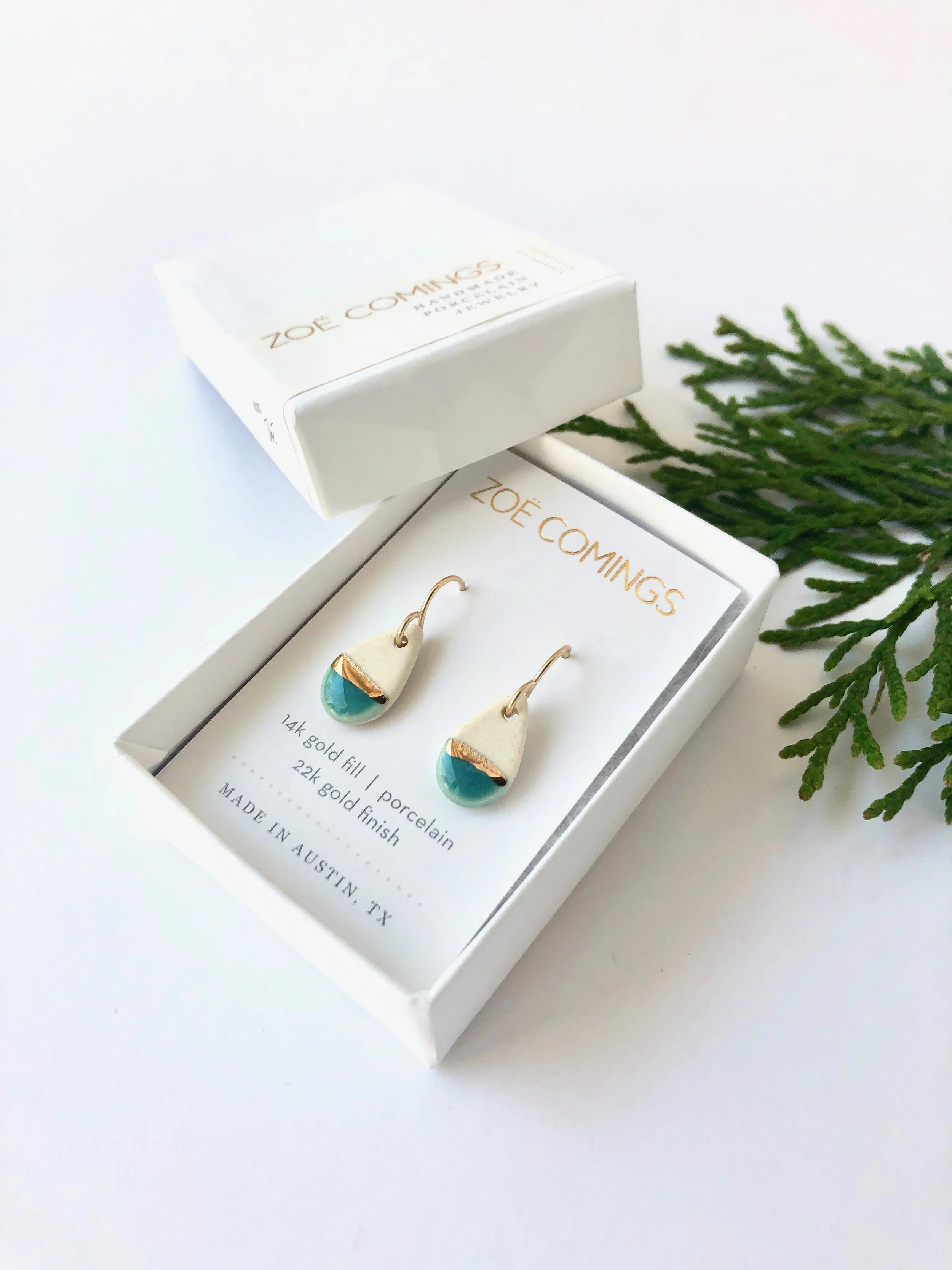 ZOË COMINGS holiday tiny teardrop earrings teal:gold line 1.jpg