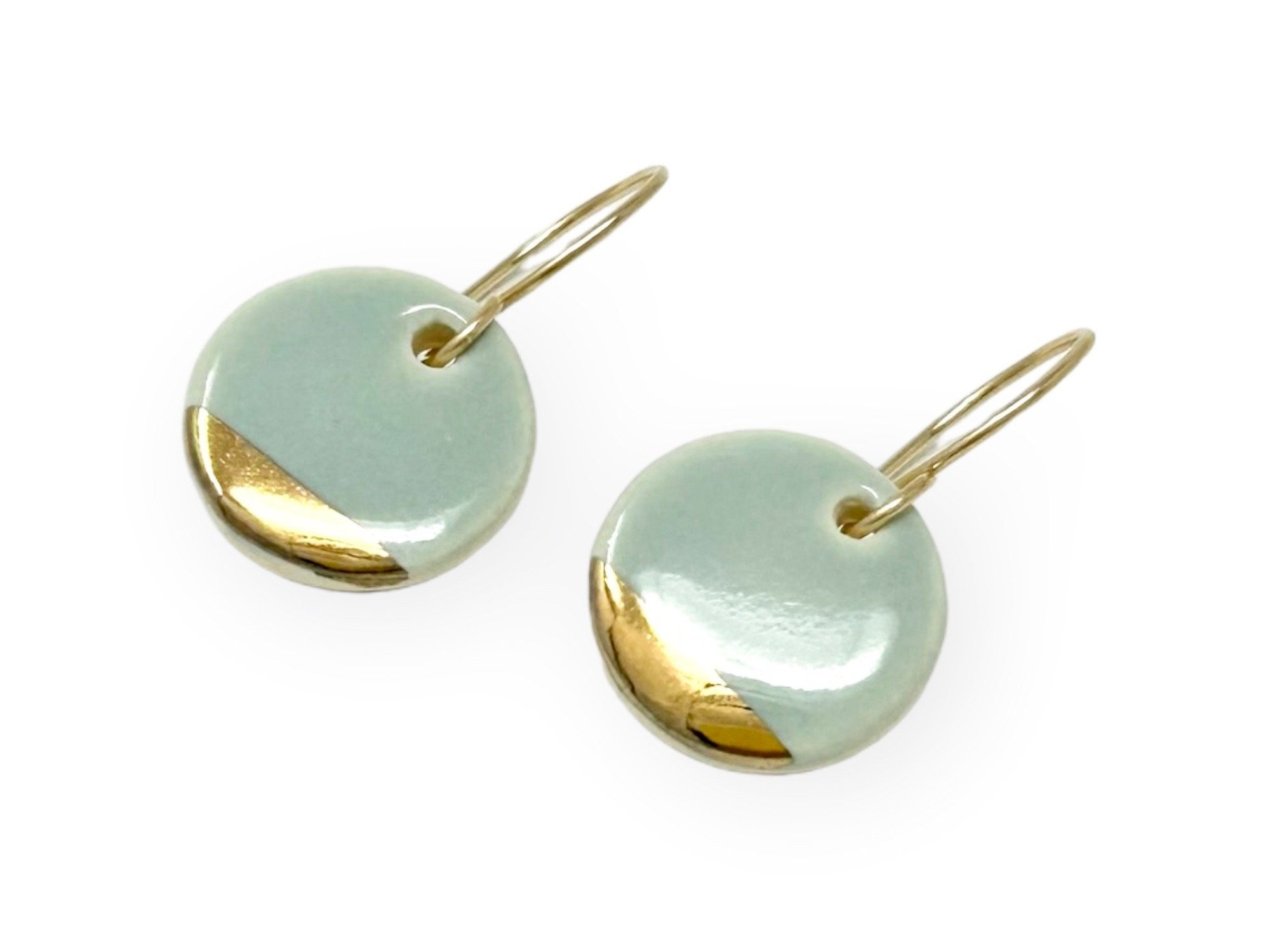 pebble earrings, pale blue