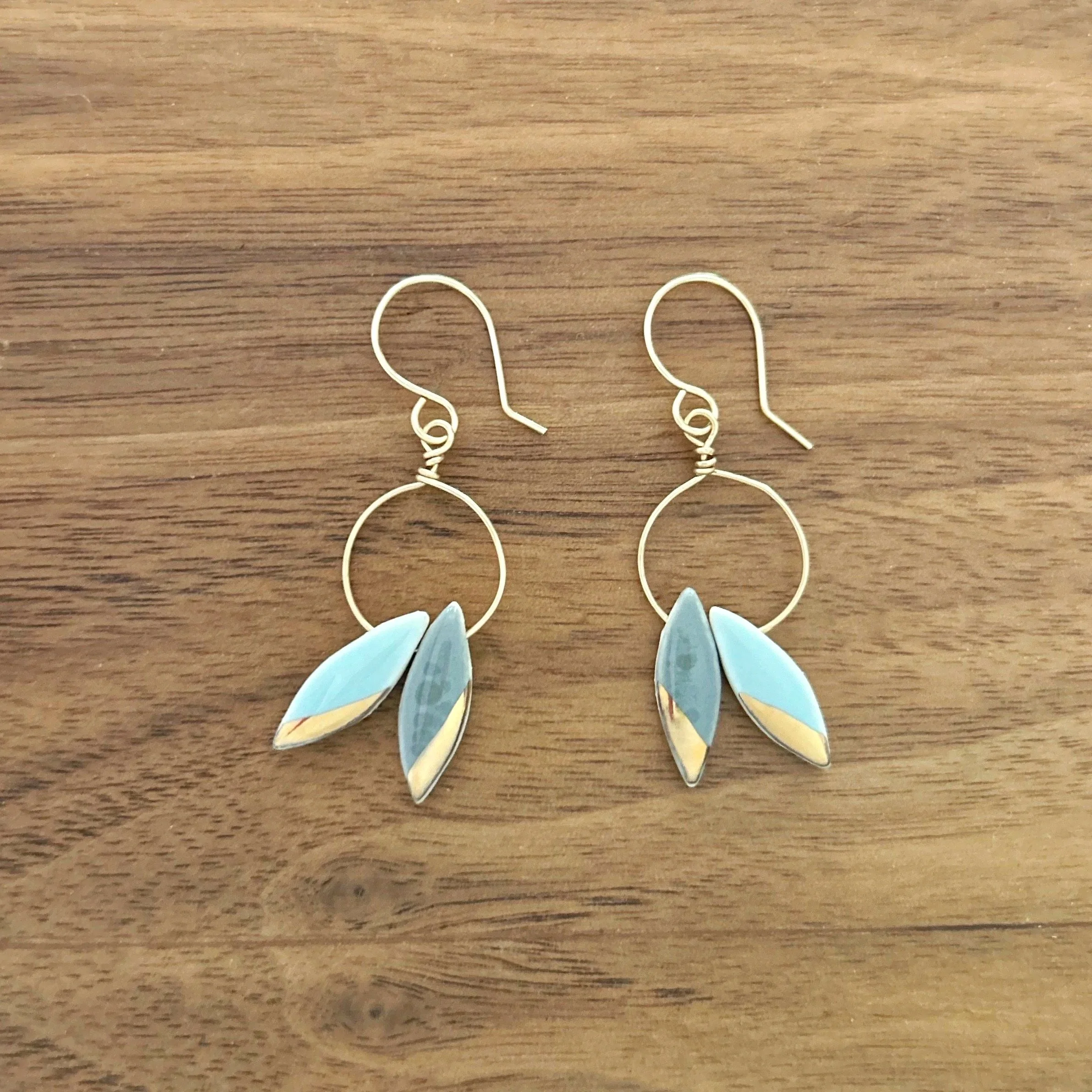 double leaf earrings