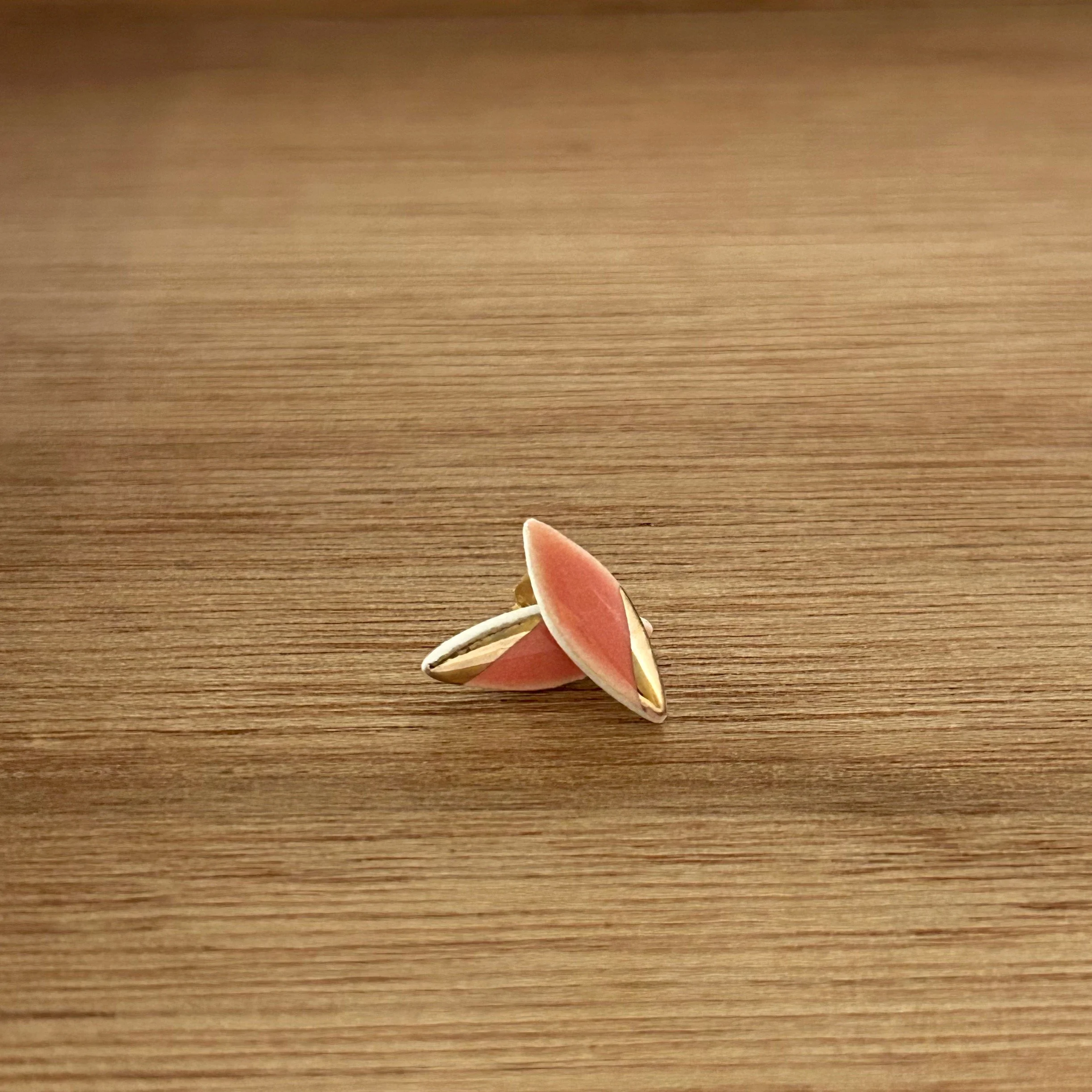 ZOË COMINGS tiny leaf studs, coral, wdbkg stacked.jpg