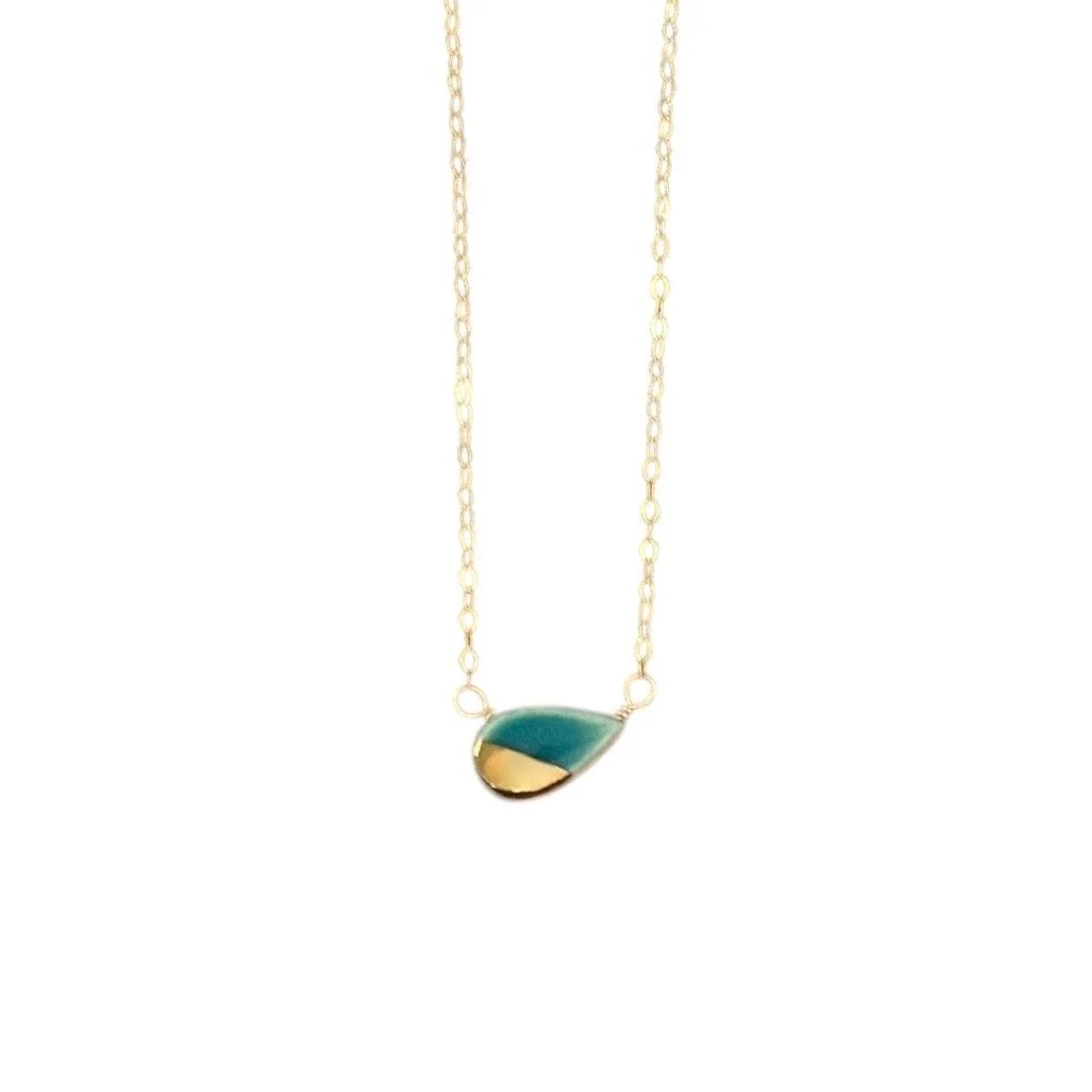 ZOË COMINGS teeny petal necklace, teal:gold, wbg.jpg