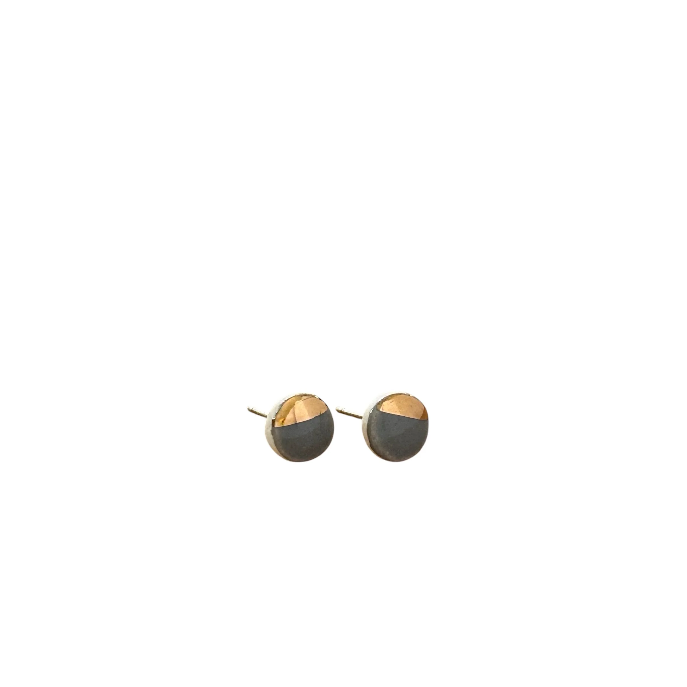 ZOË COMINGS tiny pebble studs, dark grey:gold half, wbg a.jpeg