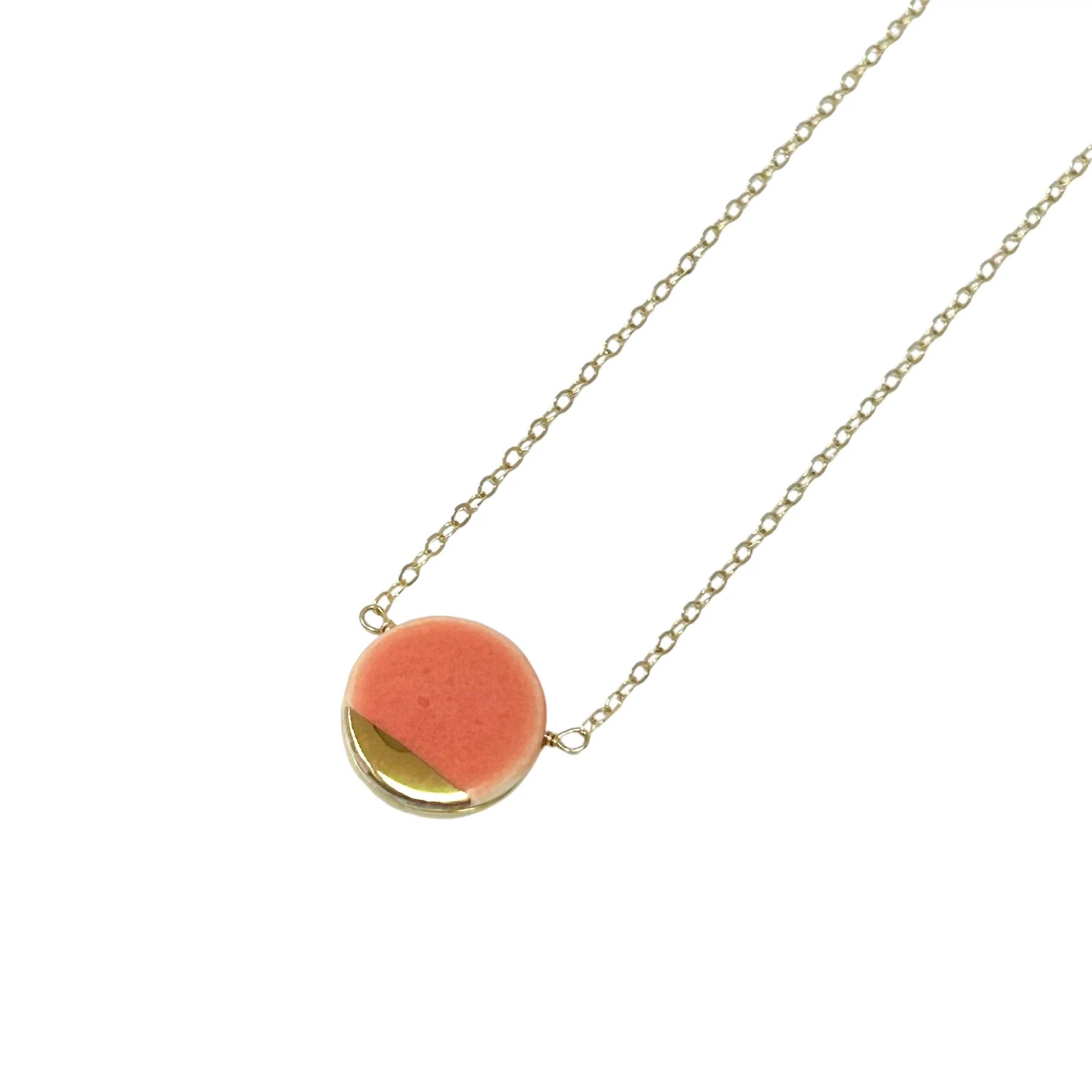 ZOË COMINGS pebble wrap necklace, hot pink:gold slice a.jpg