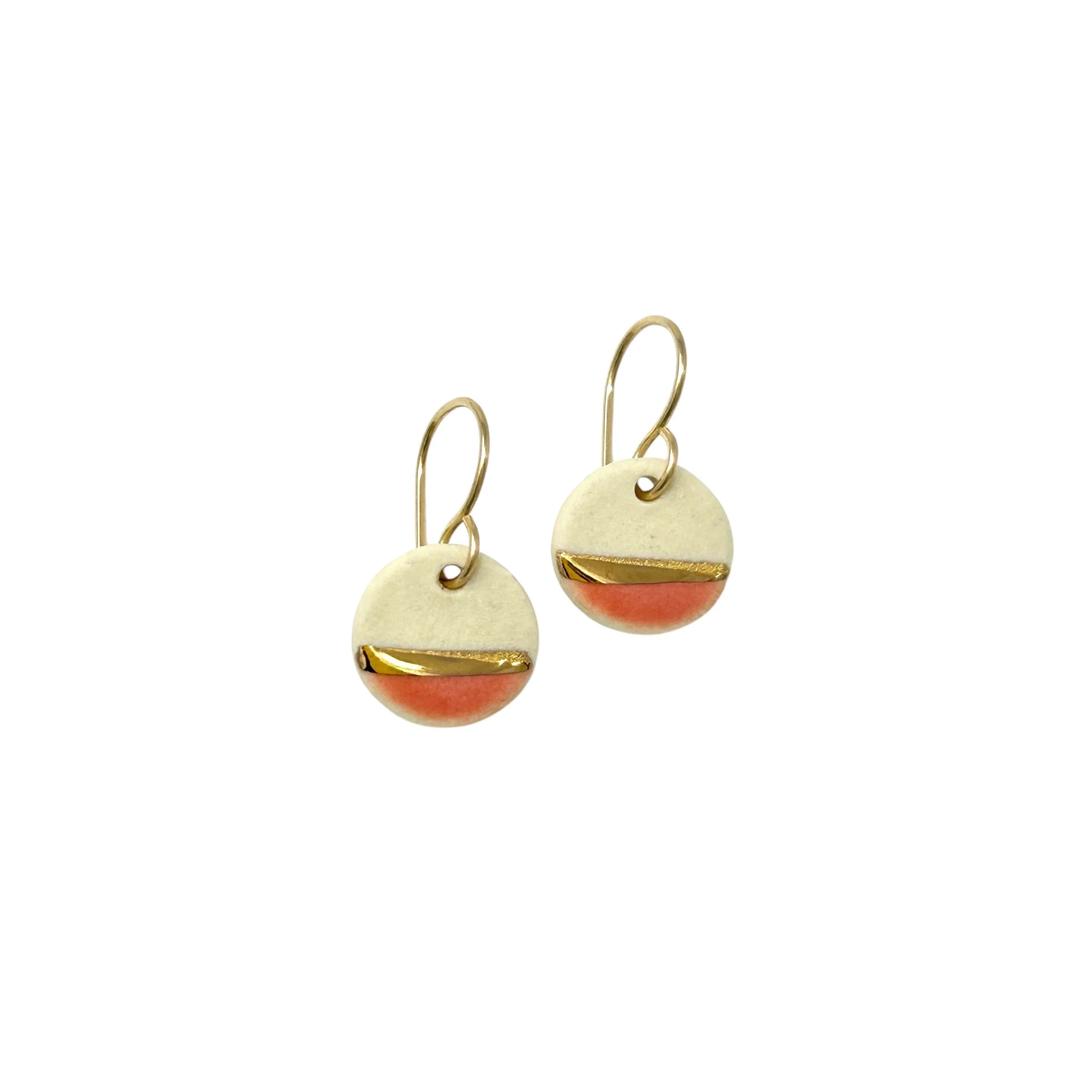 ZOË COMINGS tiny pebble earrings, hot pink:gold line.jpg