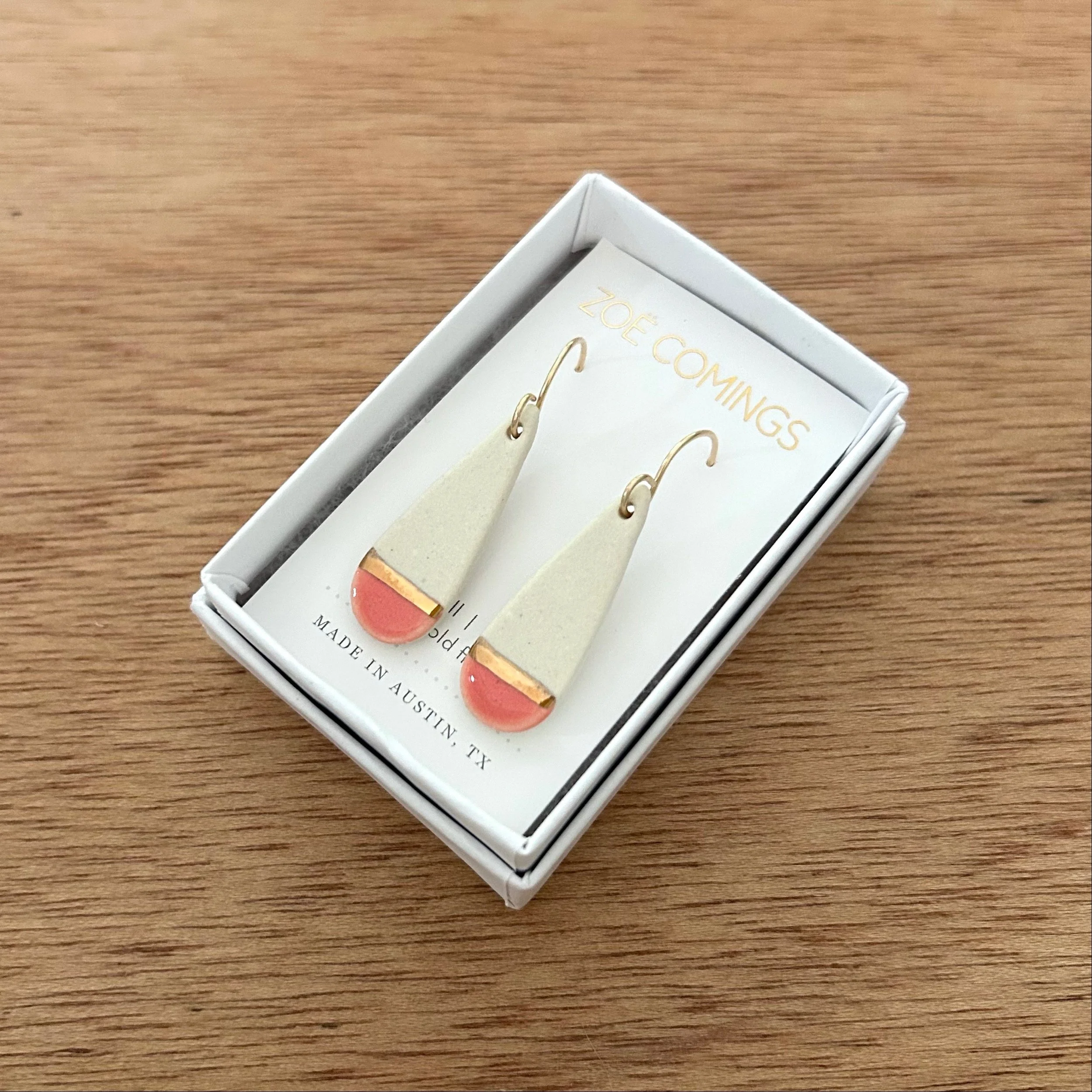 ZOË COMINGS long teardrop earrings, hot pink:gold line, boxed a.jpg