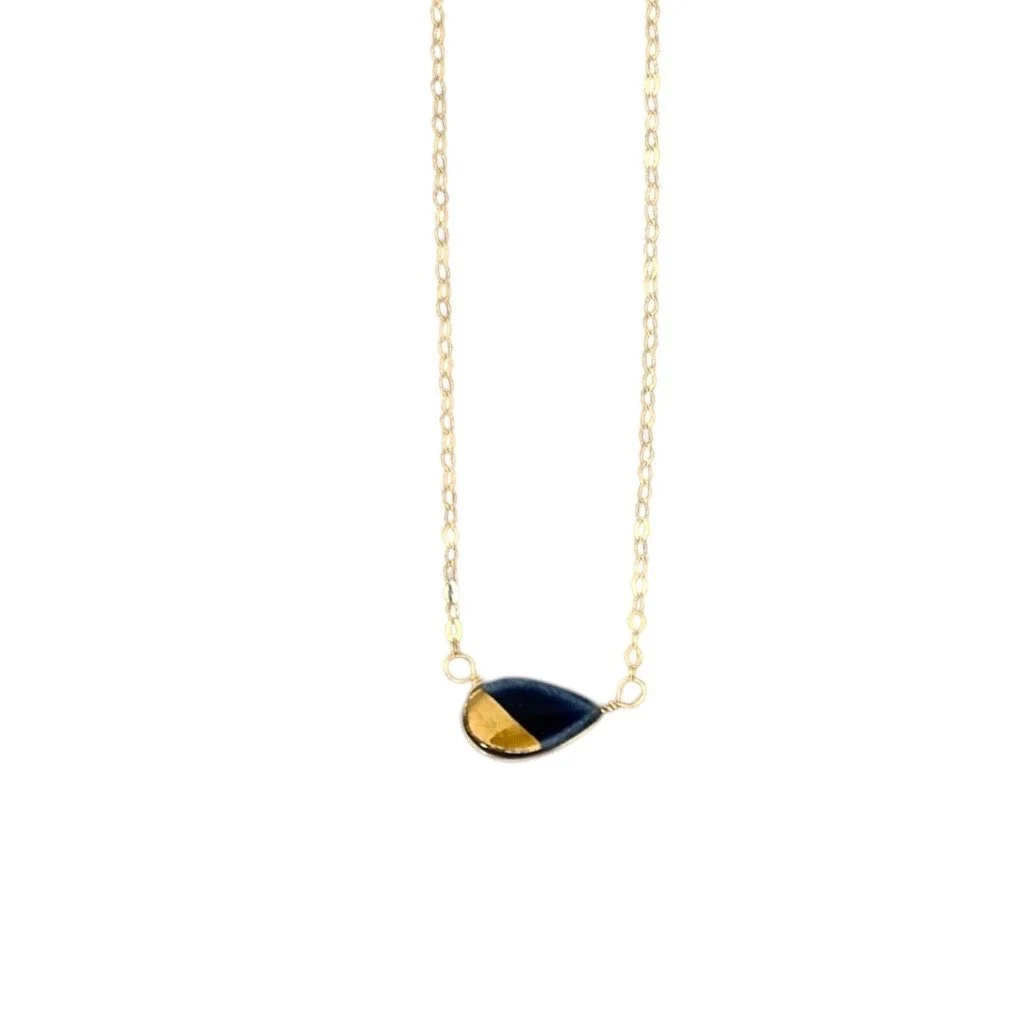 ZOË COMINGS teeny petal necklace, navy:gold, wbg.jpg