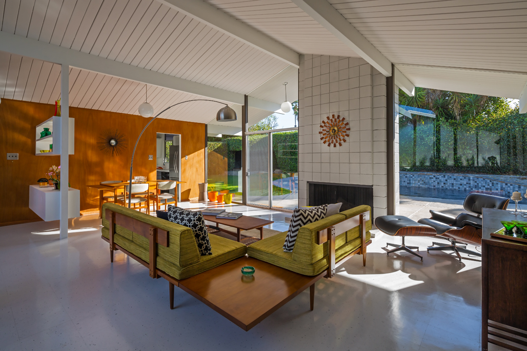 The central atrium livingroom features our Classic Daybed paired with our Classic Sectional.