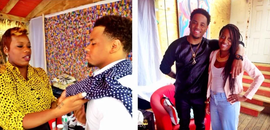 Photo: Embellish Style's Dee and Yannica, styling Mack Wilds . Not Pictured: Jay. 