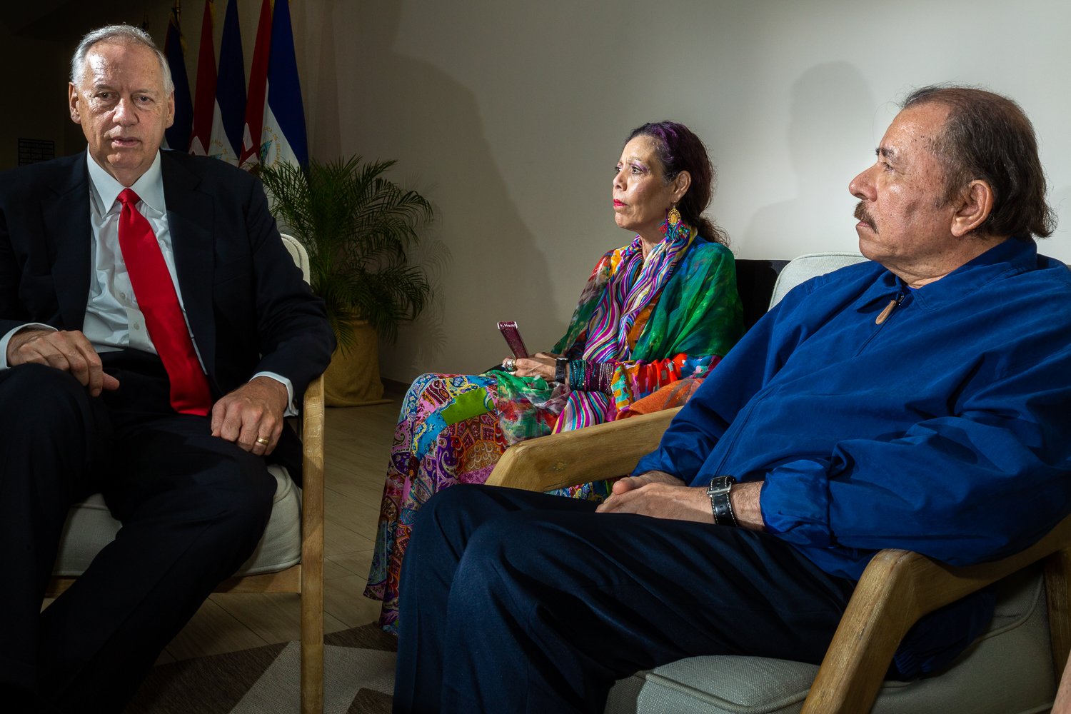 Daniel Ortega and Rosario Murillo during a private meeting with Ralph Drollinger in Managua.