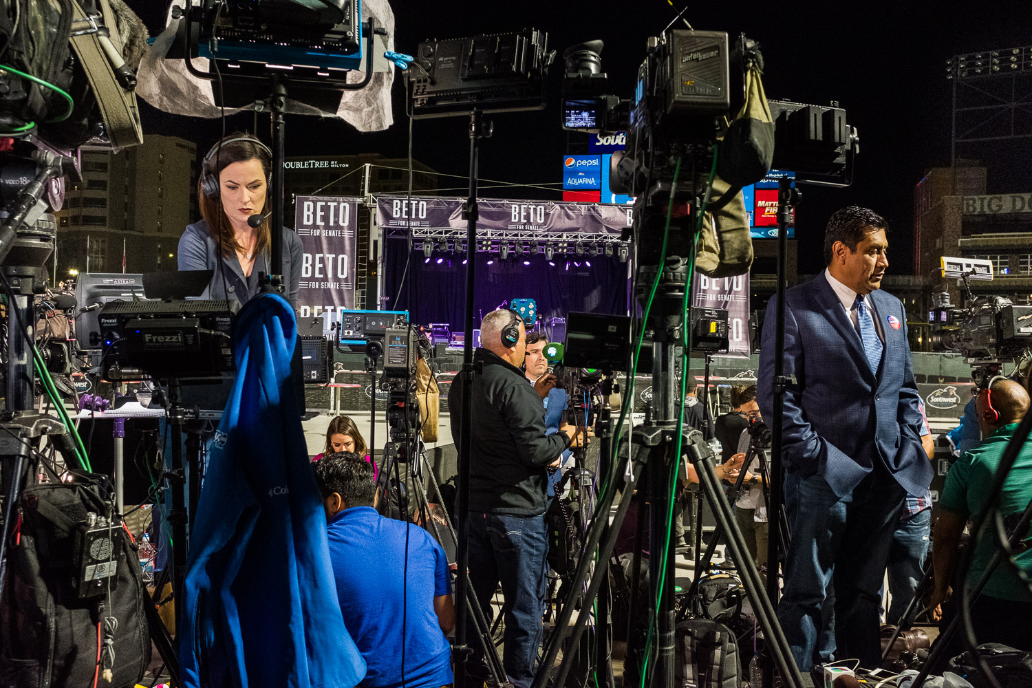  Media during election night for Beto O’Rourke, El Paso, Texas, 2018. On assignment for New Yorker Magazine. 