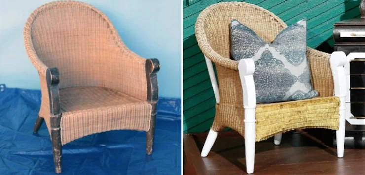 Materials: Gold Fringe Upholstery Trim + Hot Glue Gun + White Paint
