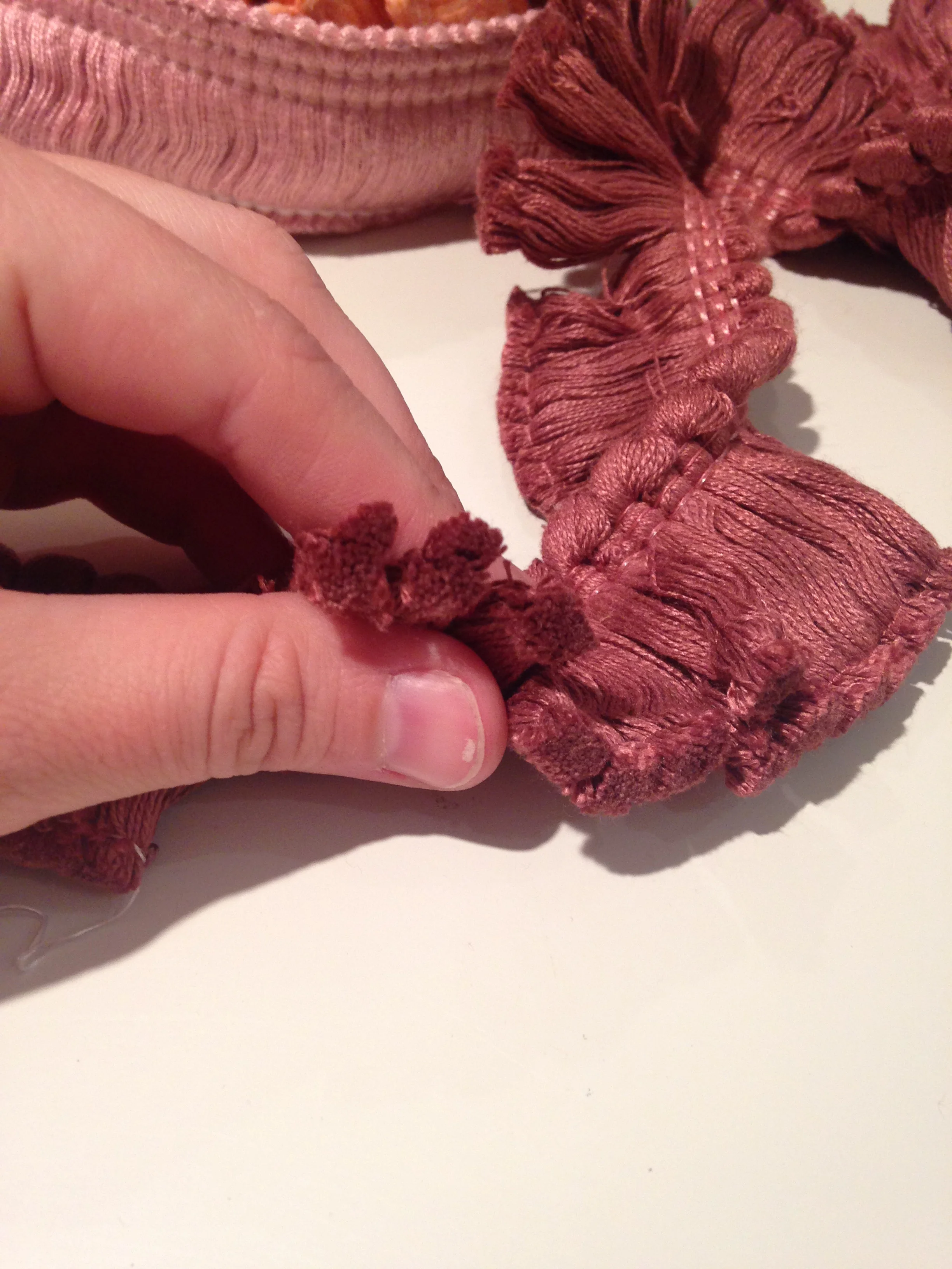 Then fray up the ends a little bit to relax them.