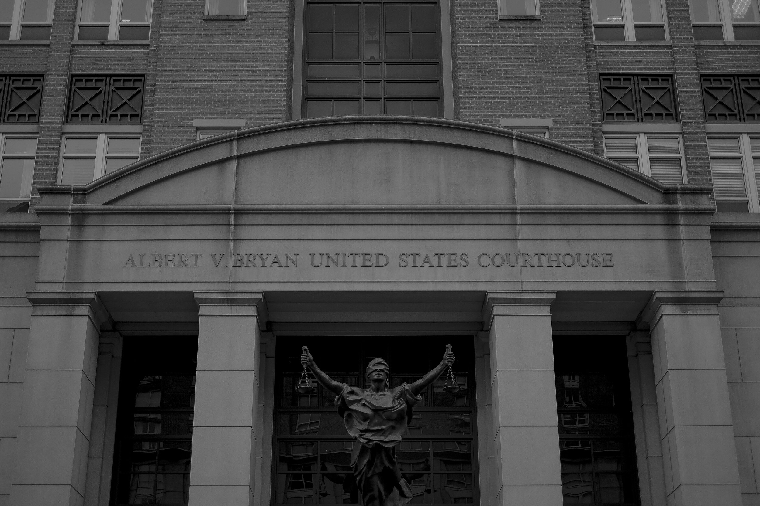  7/31/18, U.S. District Courthouse, Alexandria, Va. The Albert V. Bryan United States Courthouse building on the first day of Paul Manafort's trial in Alexandria, Va., on July 31, 2018. Gabriella Demczuk / The New York Times 