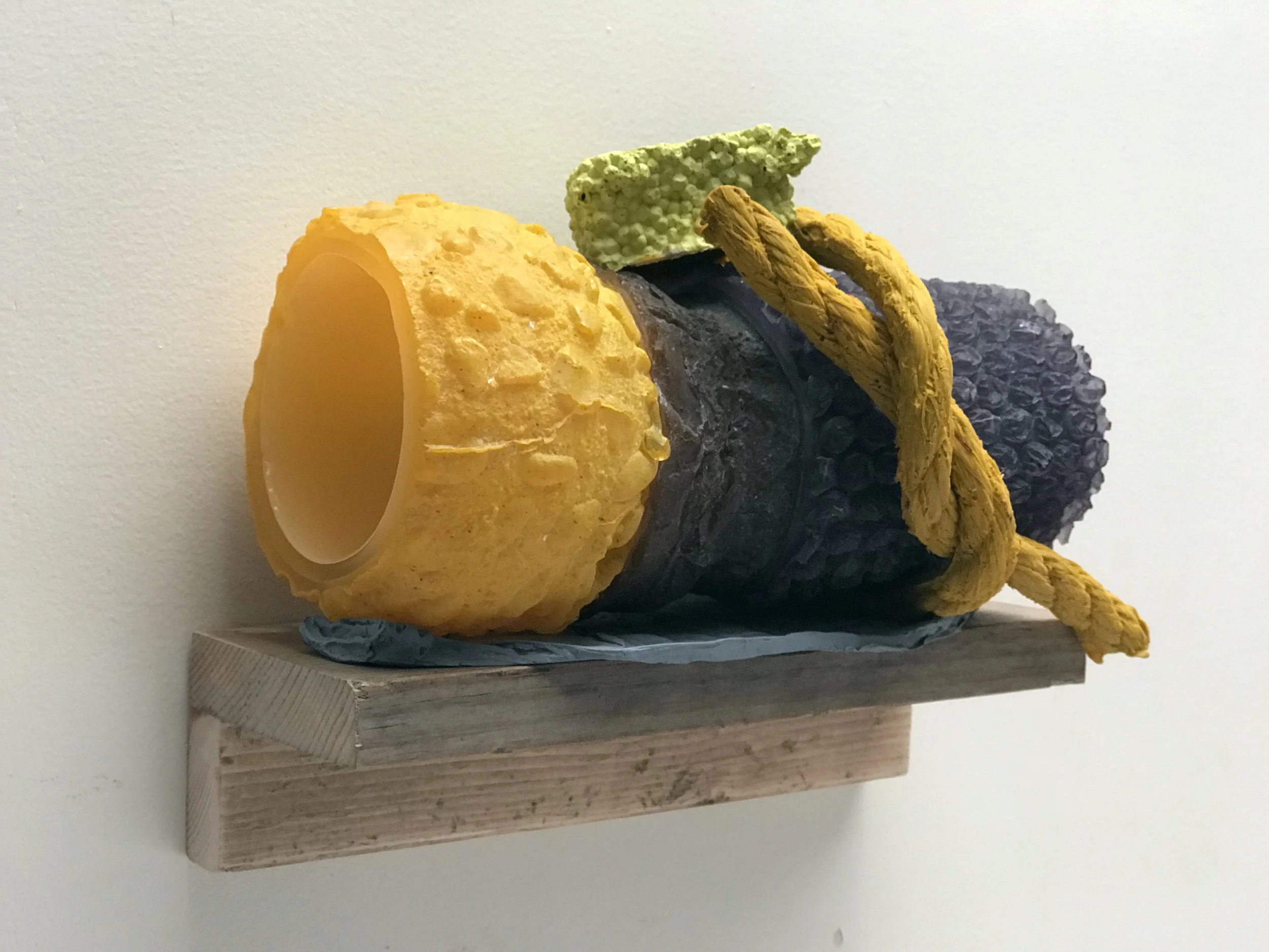 Magic Carpet , 2018 Glass, acrylic paint, wood, 12 x 7 x 4 inches. 