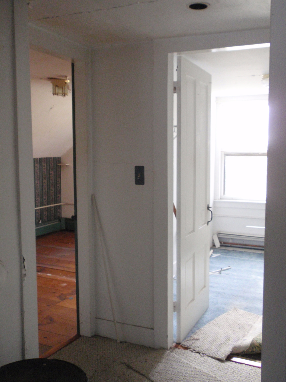  Looking into the two west bedrooms on the second floor. The upstairs has seen more updates than the first floor, such as carpeting and wall treatments. 