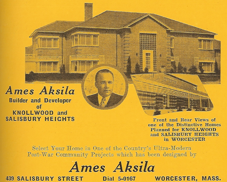 A city directory ad from the 1950s showing 2 Jamesbury Drive