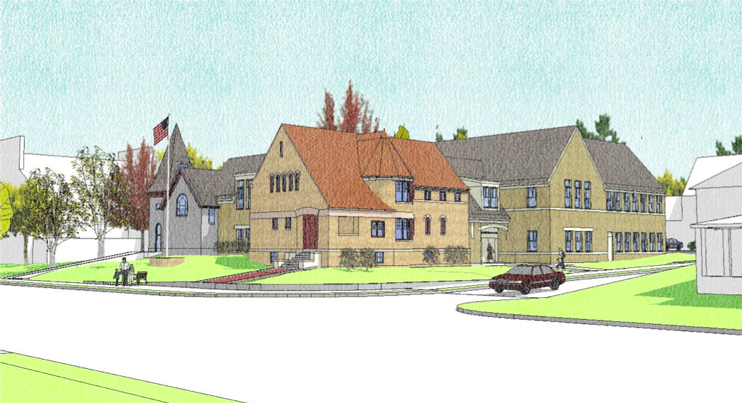 The proposed design for the Hopkinton Public Library addition. From the Hopkinton Public Library Foundation .