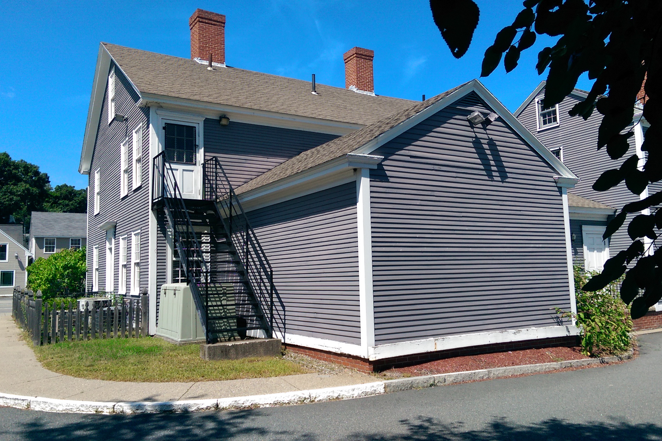 The rear of the Stearns Tavern, behind the main body of the house.
