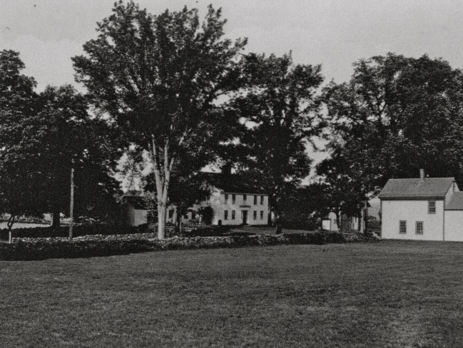 The Barnes-Hill House in the 1920s. Note the chair shop, the small building that looks like a house across the street.
