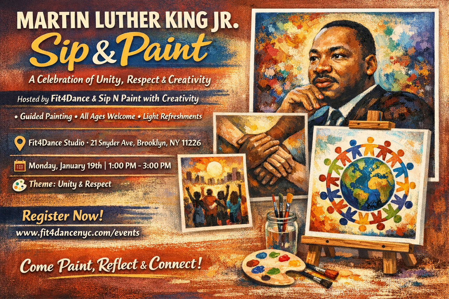MLK Jr. Sip &amp; Paint: A Celebration of Unity, Respect &amp; Creativity