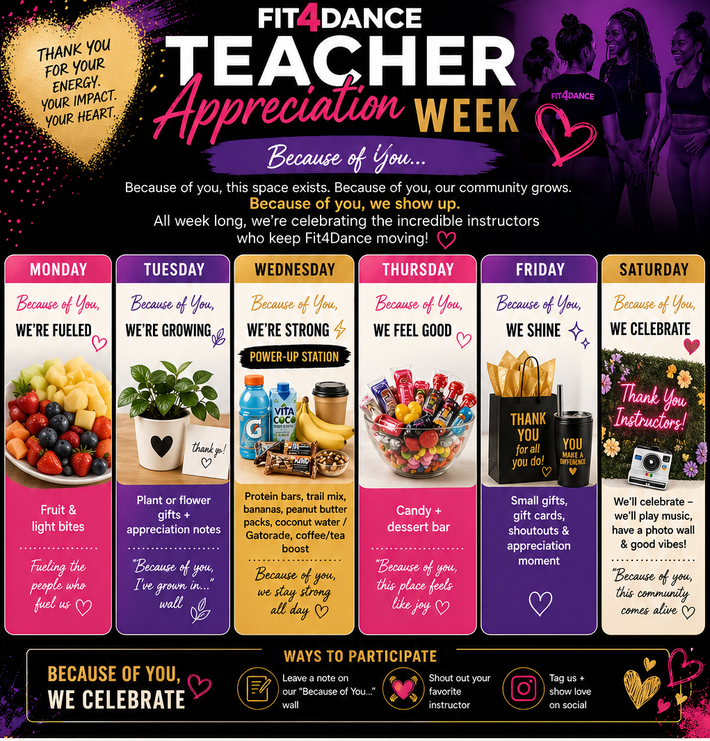 Teacher Appreciation Week at Fit4Dance