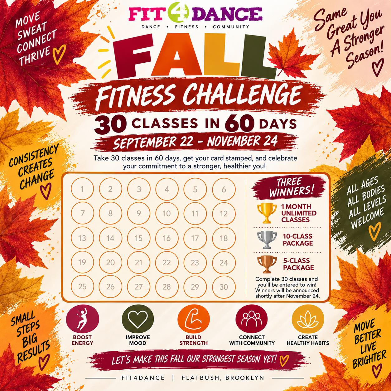🍂 Fit4Dance Fall Fitness Challenge  🍂