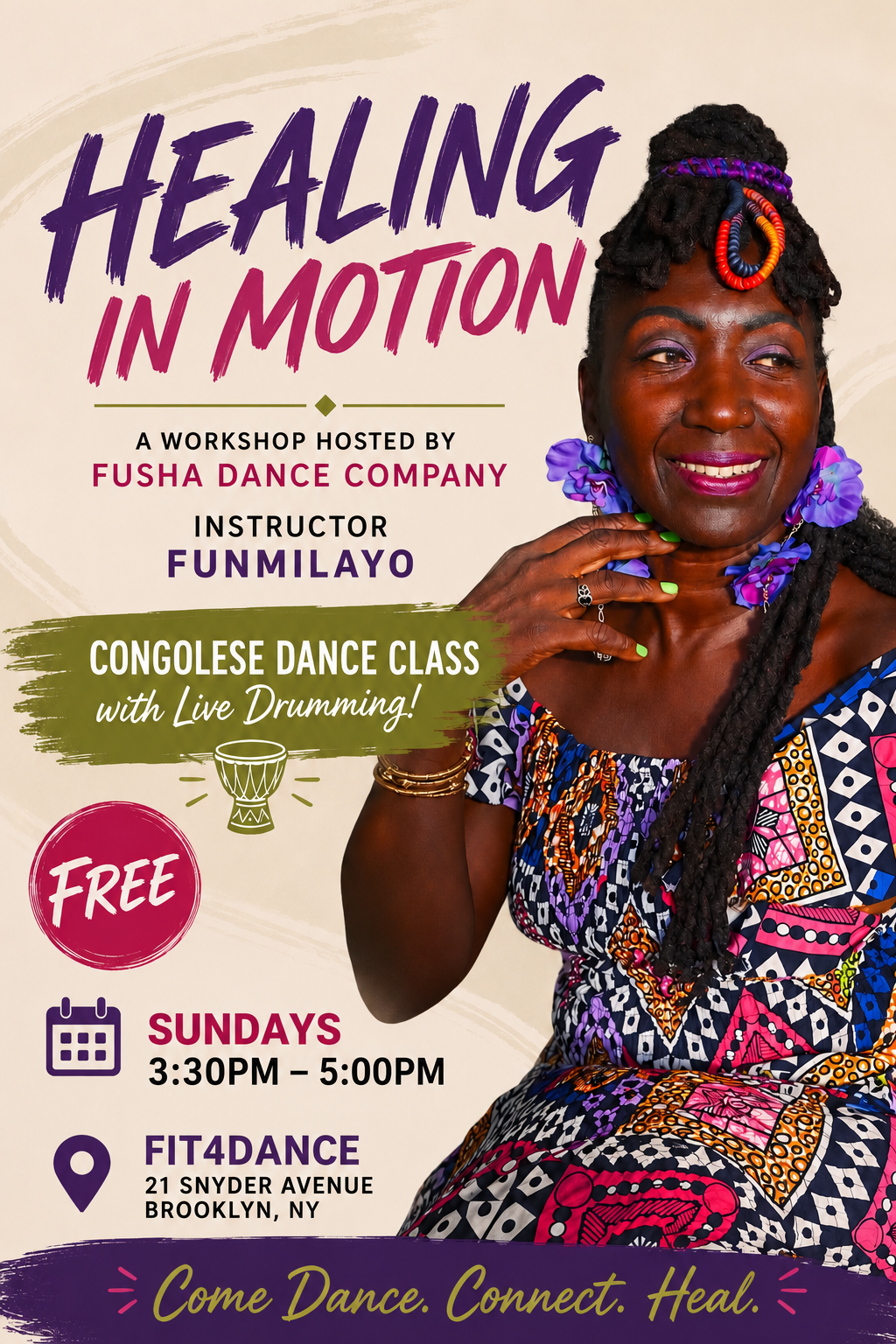 FREE Congolese Dance Class w/ Live Drumming