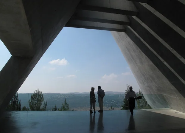 Yad Vashem Holocaust Memorial Museum, Safdie Architects: view out to Jerusalem's Old City