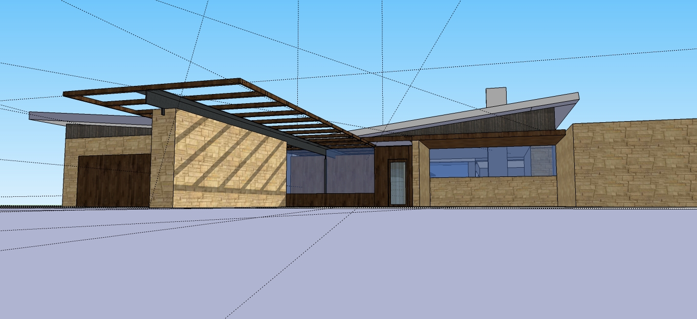 This 2,000 sf house located on the outskirts of town is under the direction of principal Drew Randall.
