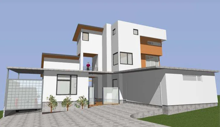 A 3,000 sf three-story house located in the Overlook Estates near Oak Hill. This is what's known as an "upside down" house - the Kitchen and Living spaces are on the top floor (to capture the Hill Country views) and the bedrooms are on the lower floors. Nick Mehl is principal in charge.