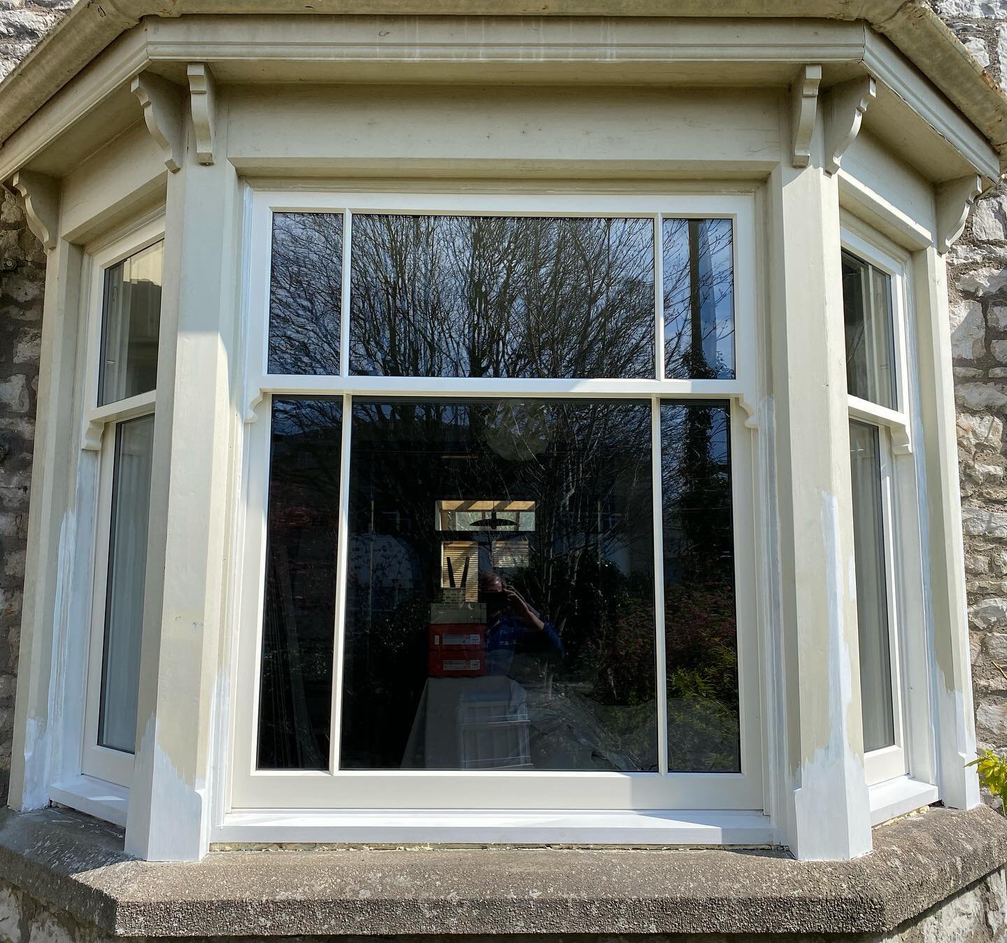 Plenty of progress made on this bay window and hallway window in #Kendal over the past few days. All rotten cills and bay posts have been replaced and spliced using accoyawood and we have manufactured new double glazed sashes to fit into the existing