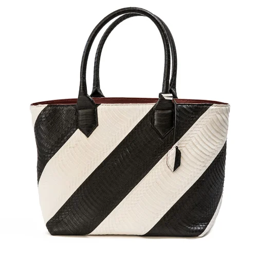 The Vendome Shopper , Genuine Whipsnake, Imperial Red Lamb Leather Lining