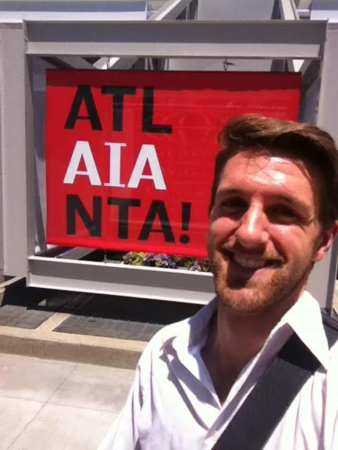 First stop: a selfie at the front door.