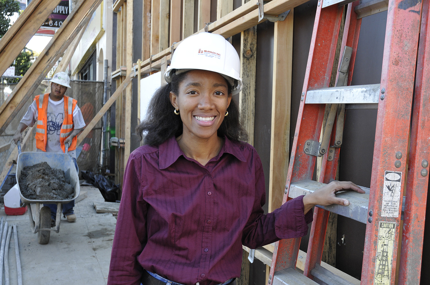 Katherine Williams at construction site