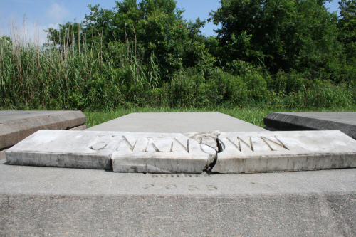 There were a half dozen stone coffins marked "unknown."