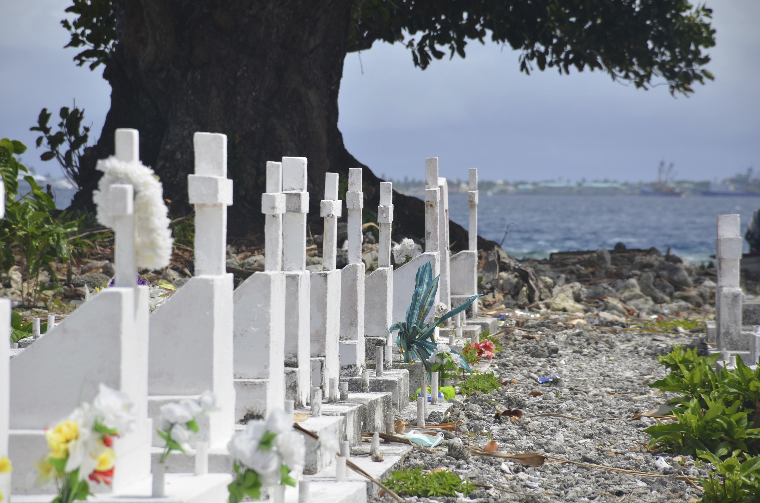  Ejit Island, in Majuro Atoll, is a resettlement for the people of Bikini Atoll. 