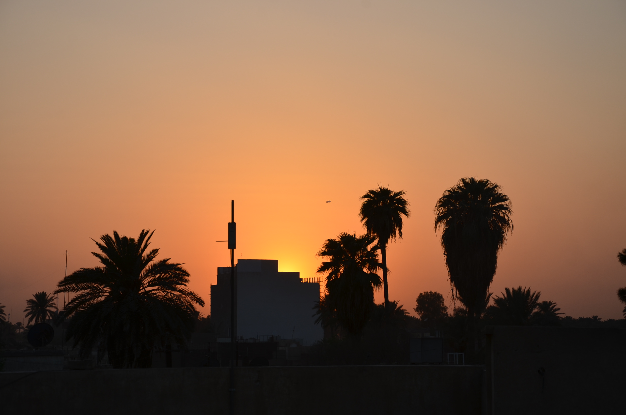 Sunset in Baghdad, from the roof of the Washington Post bureau, Sept. 19, 2011. (Photo by Dan Zak)