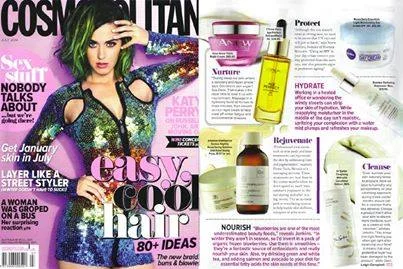 Genius Nightly Resurfacing Pads in the July 2014 issue of Cosmopolitan. With Katy Perry on the cover in a rainbow sequinned playsuit. Because she can.