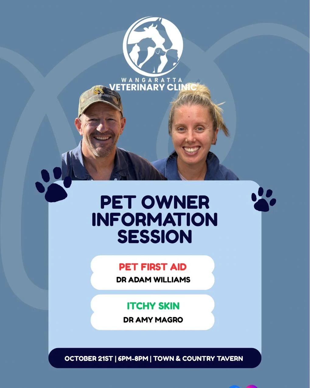 Join us for our annual Pet Owner Information Evening! 🐾

We&rsquo;re excited to invite you to an evening of practical advice and expert insights to help you keep your pets happy and healthy.

📖 Topics include:
⛑️ Pet First Aid - with Dr Adam Willia